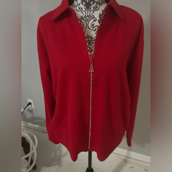 Crystal Zipper Cardigan with Collar & Pockets Plain (SW1003)
Isaac's Designs - Picture 2 of 8